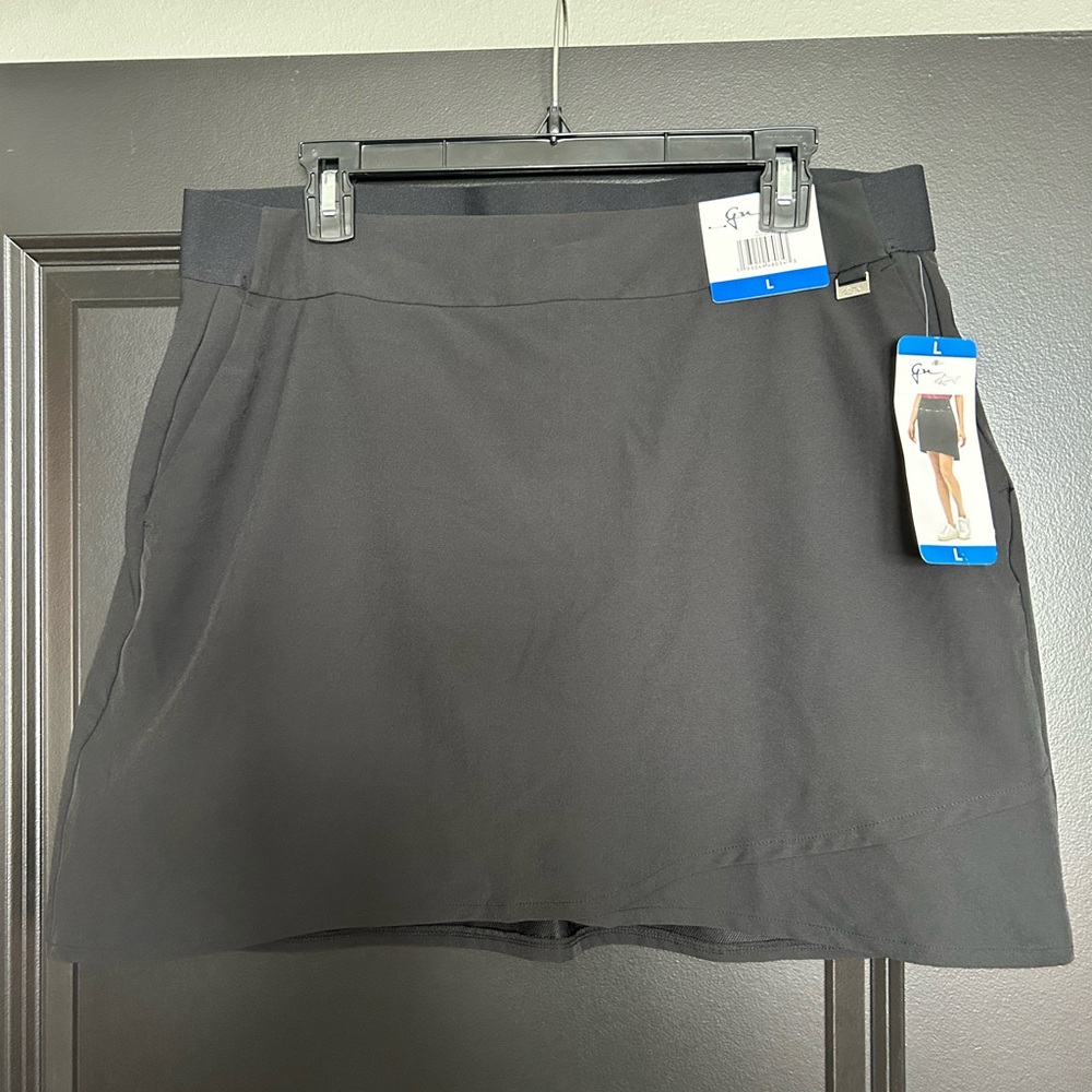Greg Norman Skirt Skort Women's XL Black Stretch Dark Wash Performance Pull On